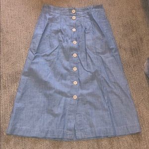 Patio Button-Front Midi Skirt from Madewell